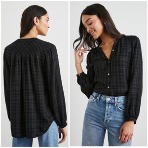 Rails Eloise Long Sleeve Top in Onyx Lurex Size S